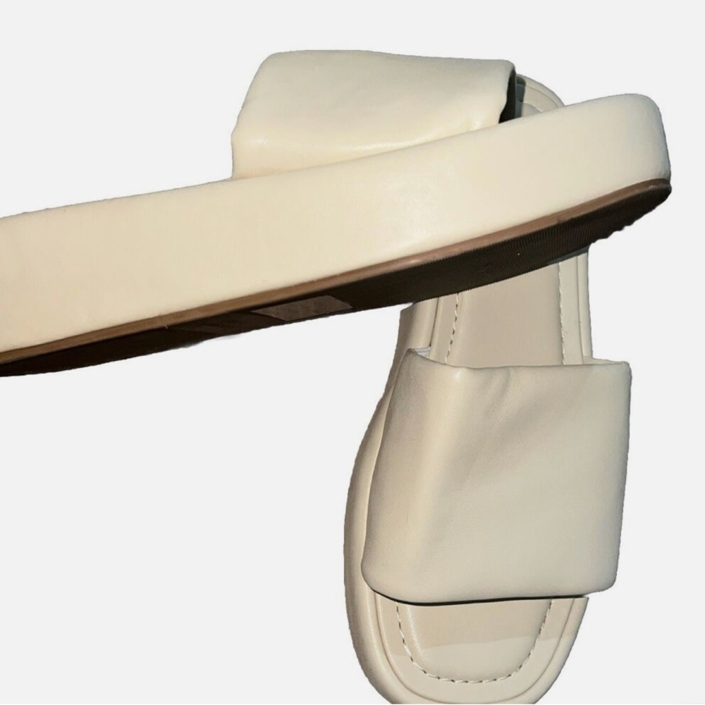 Abercrombie and Fitch Platform Slide Sandals Cream